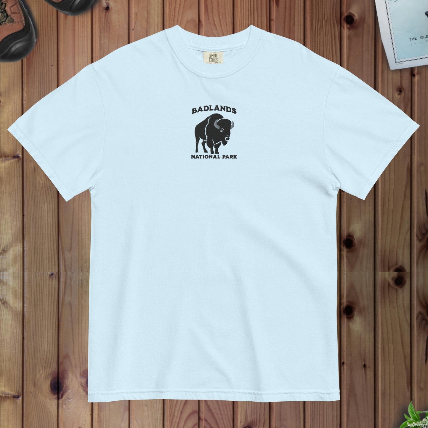 Badlands National Park premium embroidered t-shirt detail or alternate product view