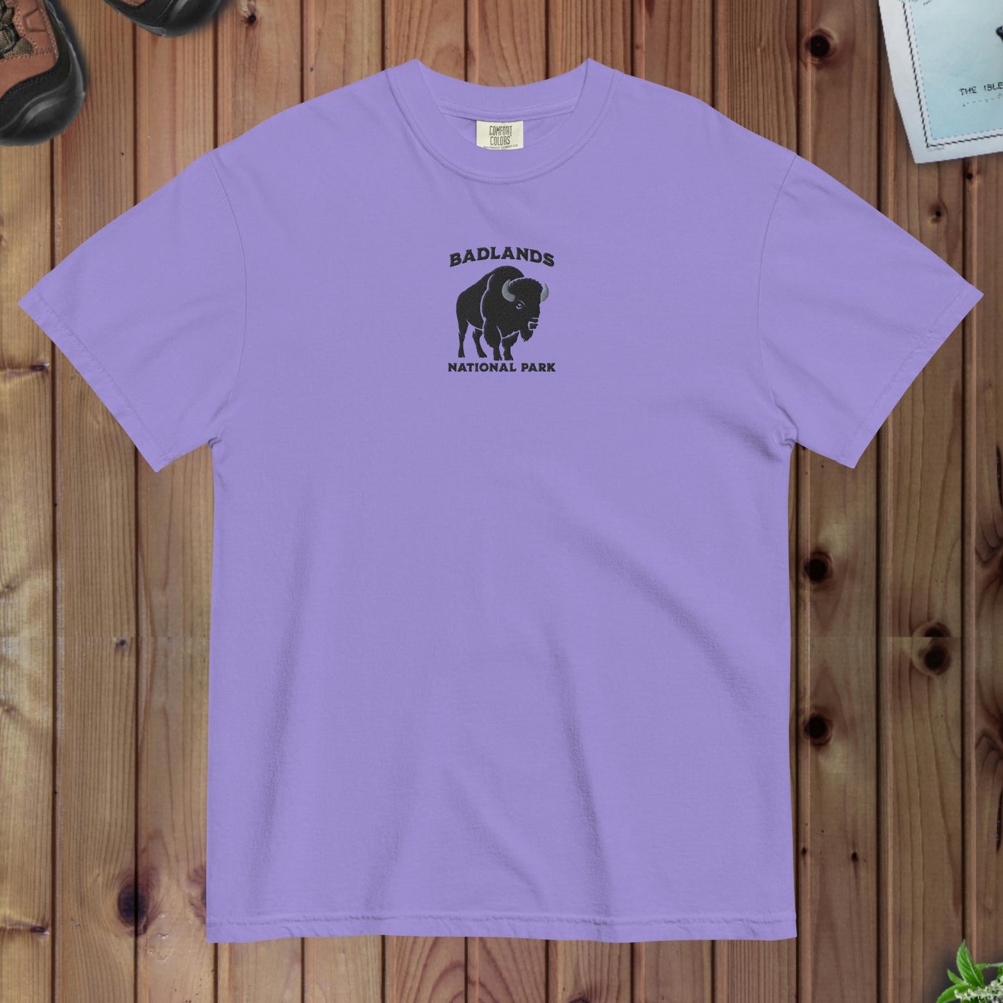 Badlands National Park premium embroidered t-shirt detail or alternate product view