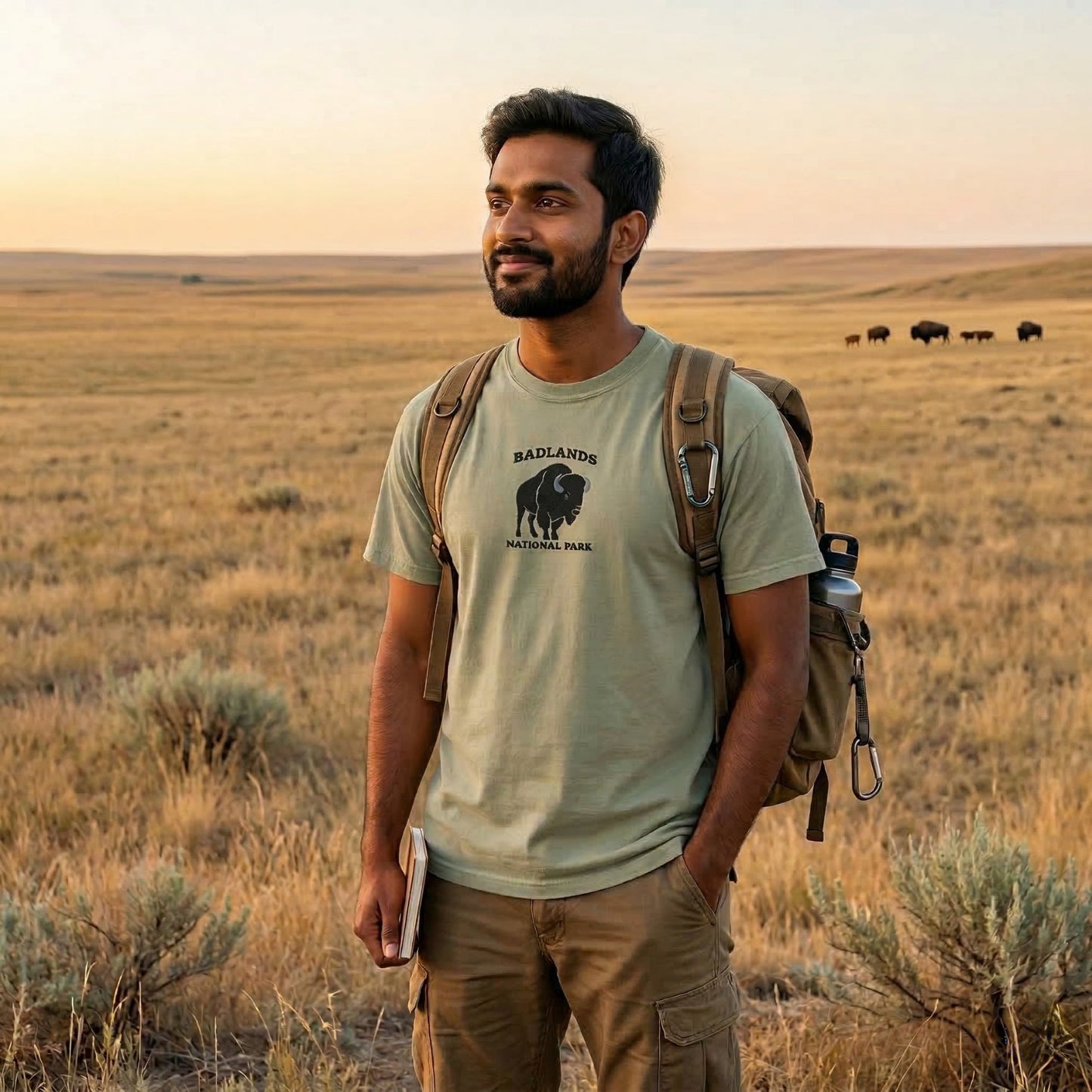 Badlands National Park premium embroidered t-shirt alternate apparel color or product angle