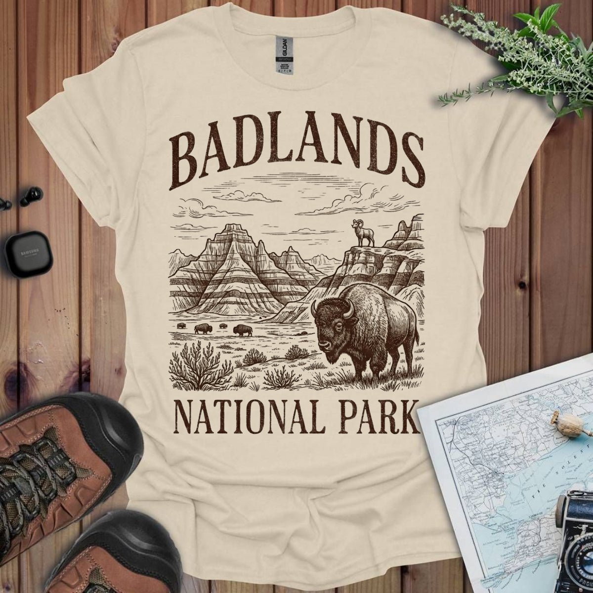 Badlands National Park Rustic Graphic T-Shirt - Parks ApparelT-Shirt