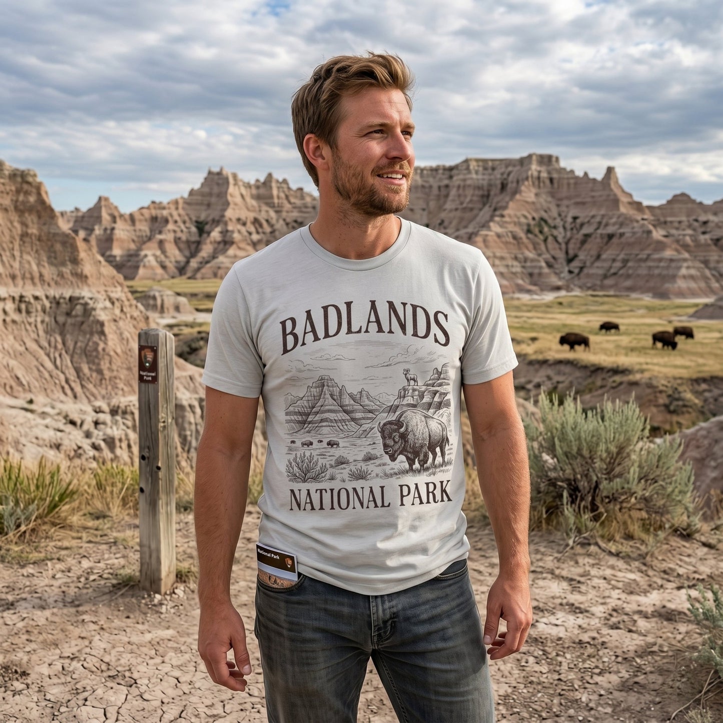 Badlands National Park Rustic Graphic T-Shirt - Parks ApparelT-Shirt