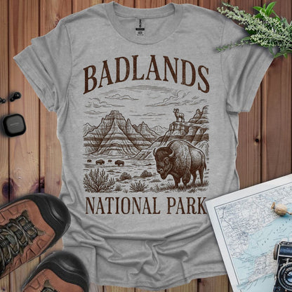 Badlands National Park Rustic Graphic T-Shirt - Parks ApparelT-Shirt