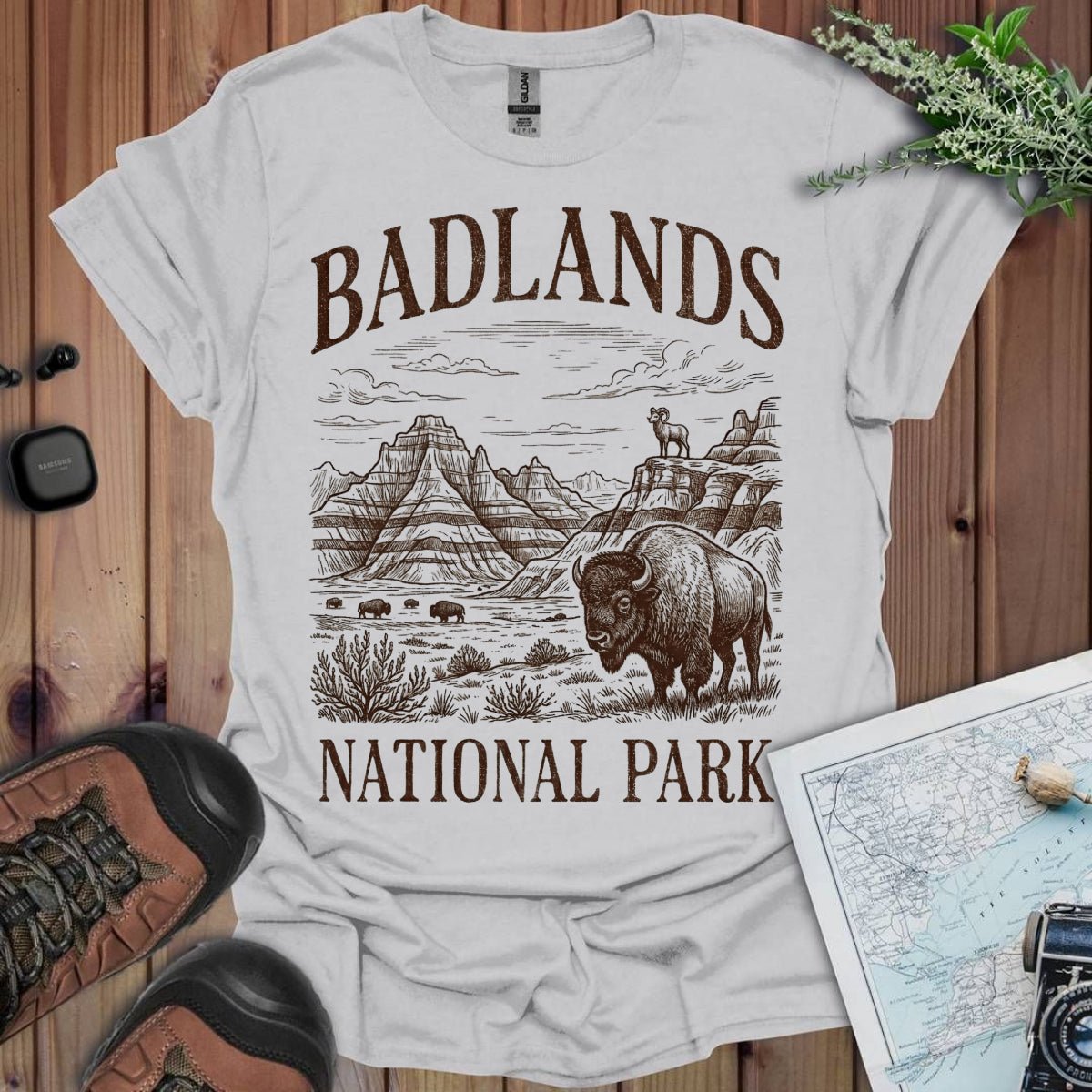 Badlands National Park Rustic Graphic T-Shirt - Parks ApparelT-Shirt