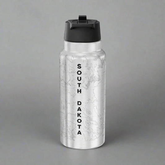Badlands National Park Topographic Insulated Water Bottle Tumbler 32oz - Parks Apparelwater bottle