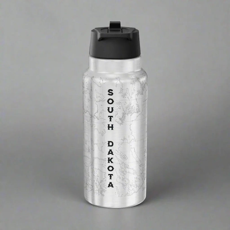 Badlands National Park Topographic Insulated Water Bottle Tumbler 32oz - Parks Apparelwater bottle