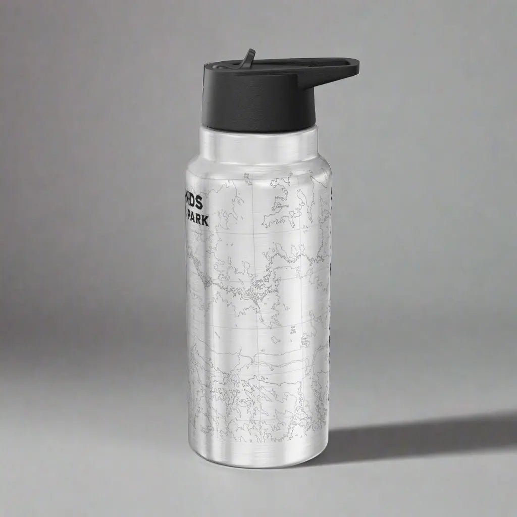 Badlands National Park Topographic Insulated Water Bottle Tumbler 32oz - Parks Apparelwater bottle