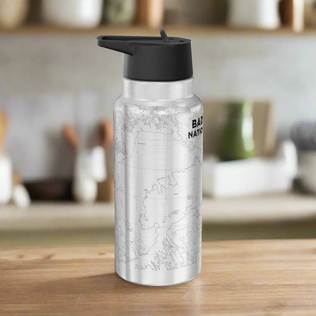 Badlands National Park Topographic Insulated Water Bottle Tumbler 32oz - Parks Apparelwater bottle