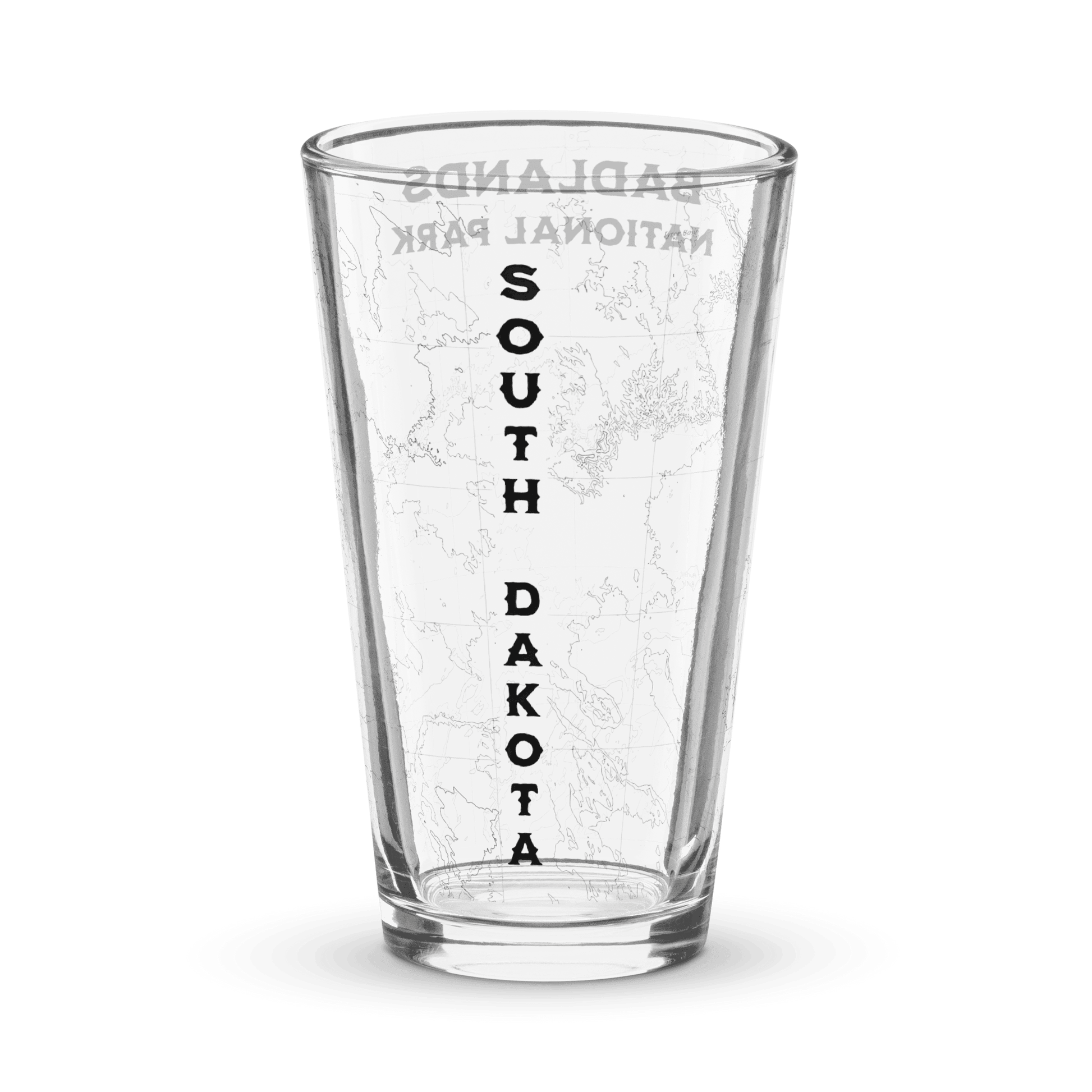 Badlands National Park Topographic Pint Glass - Parks Apparelpint glass