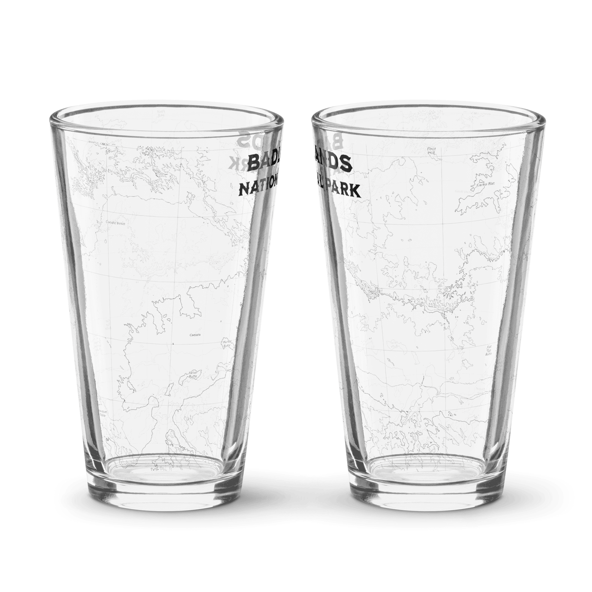 Badlands National Park Topographic Pint Glass - Parks Apparelpint glass