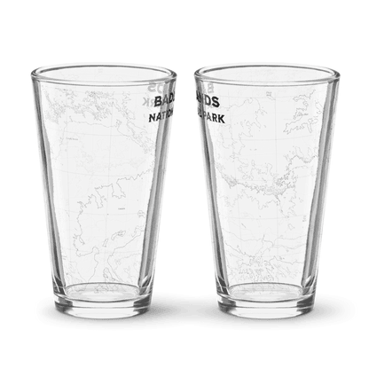 Badlands National Park Topographic Pint Glass - Parks Apparelpint glass