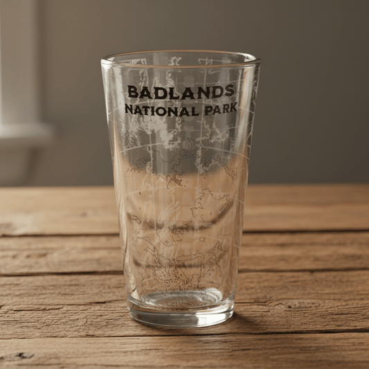 Badlands National Park Topographic Pint Glass - Parks Apparelpint glass