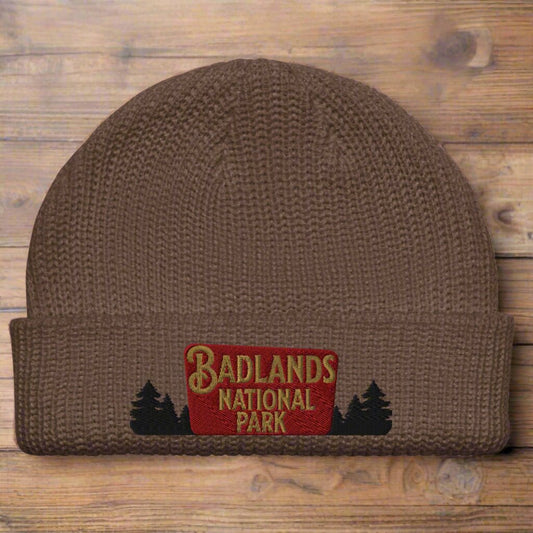Badlands National Park embroidered wharf fisherman style beanie primary product view