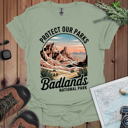 Badlands Protect Our Parks vintage graphic t-shirt alternate apparel color or angle