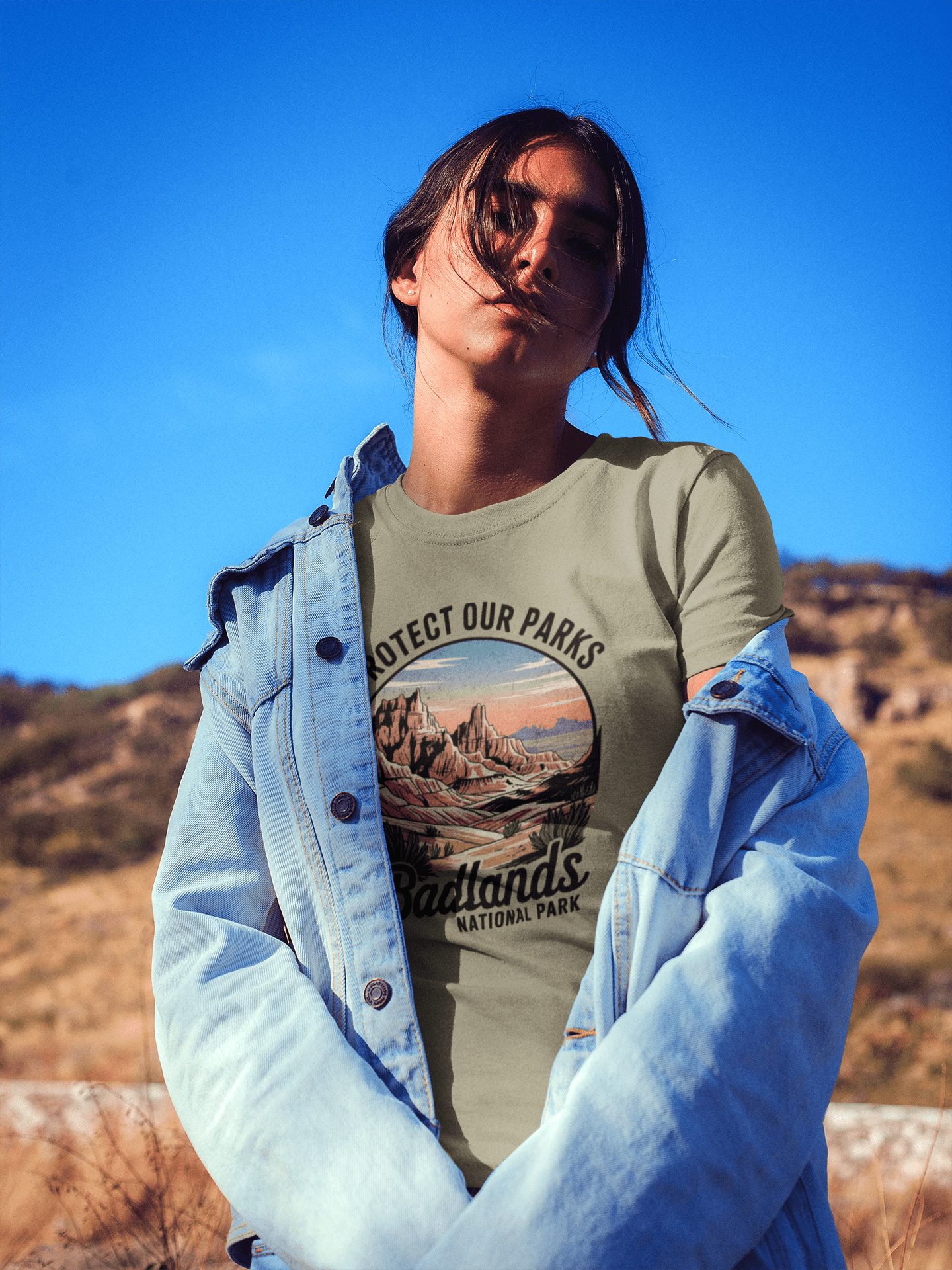 Badlands Protect Our Parks vintage graphic t-shirt alternate apparel color or angle