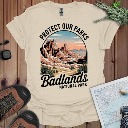 Badlands Protect Our Parks vintage graphic t-shirt alternate apparel color or angle
