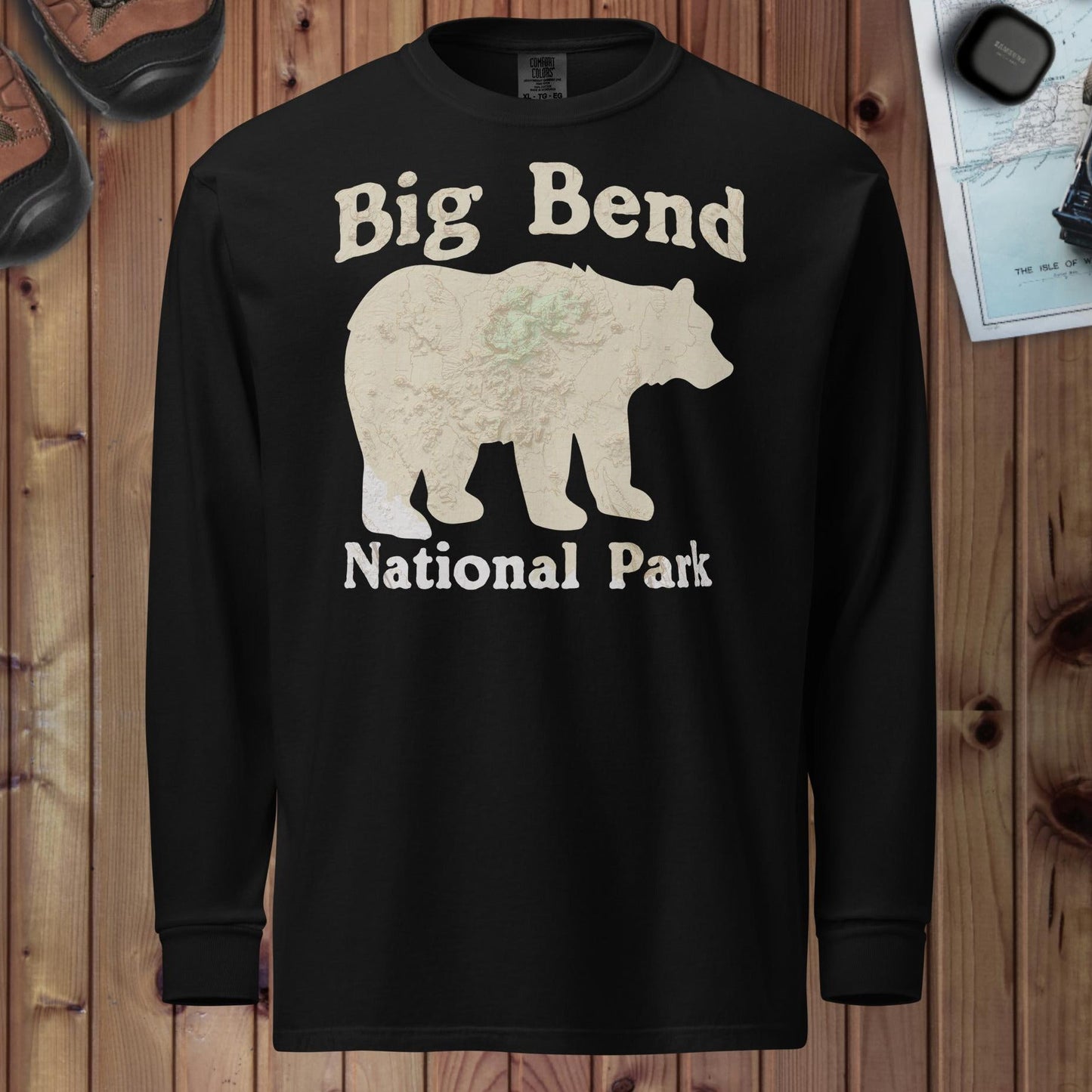Big Bend Bear heavyweight long sleeve tee primary product view