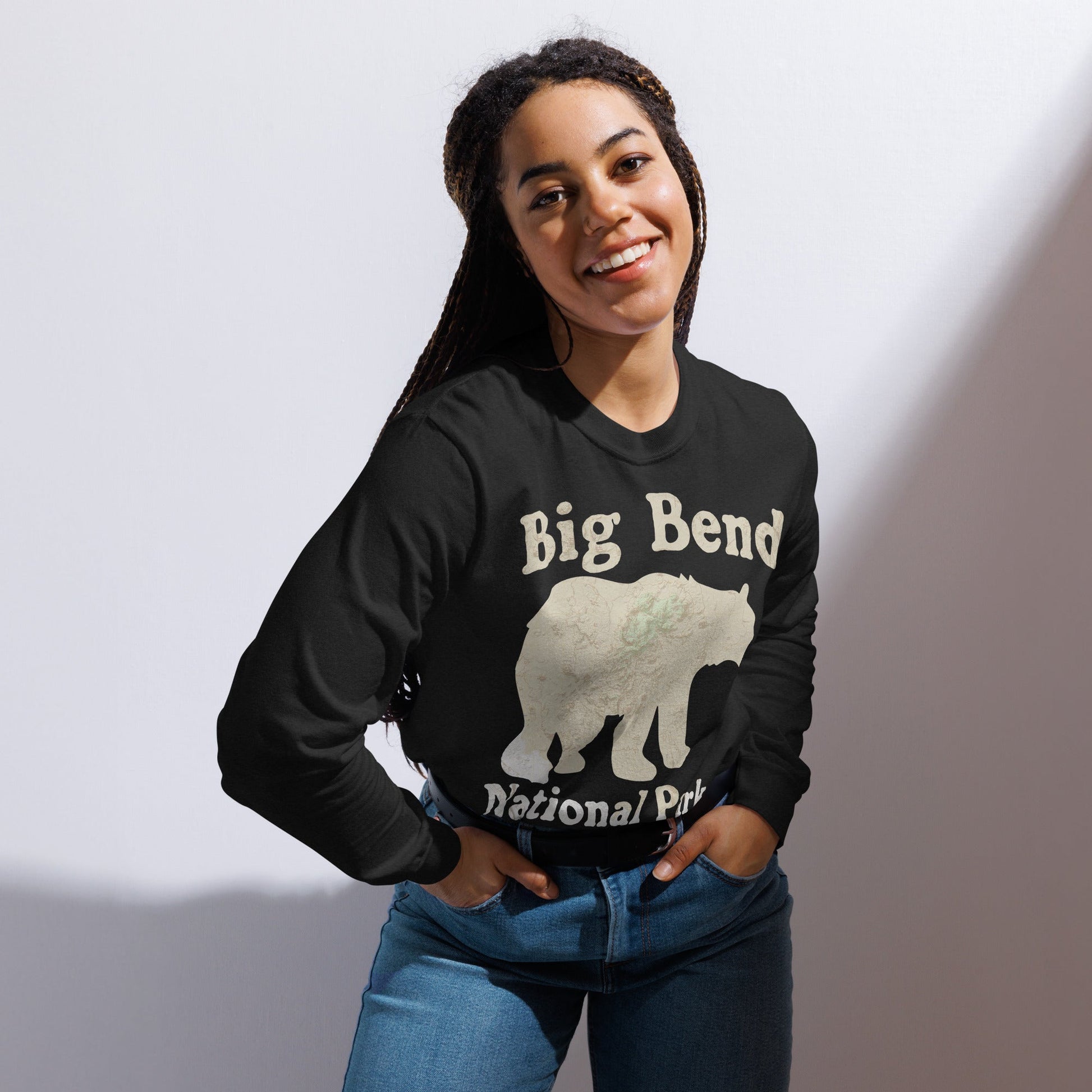 Big Bend Bear heavyweight long sleeve tee alternate apparel color or product angle