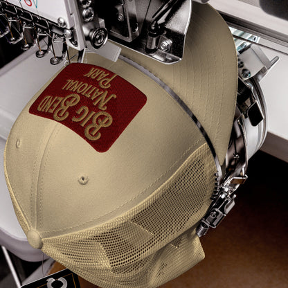 Big Bend embroidered National Park sign trucker hat detail or alternate product view