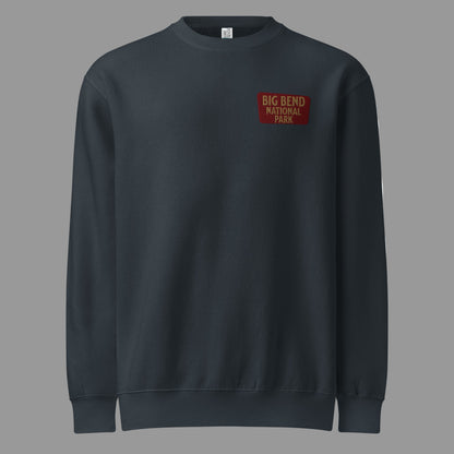 Big Bend National Park crewneck sweatshirt shown in lifestyle or modeled setting