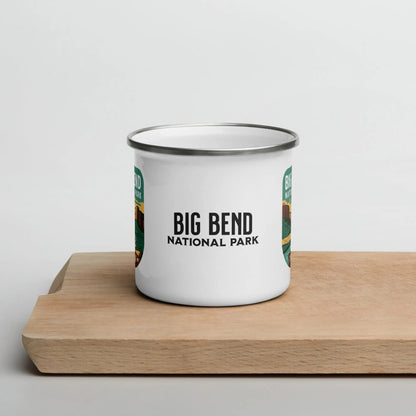 Big Bend National Park durable enamel camp mug shown from alternate product angle