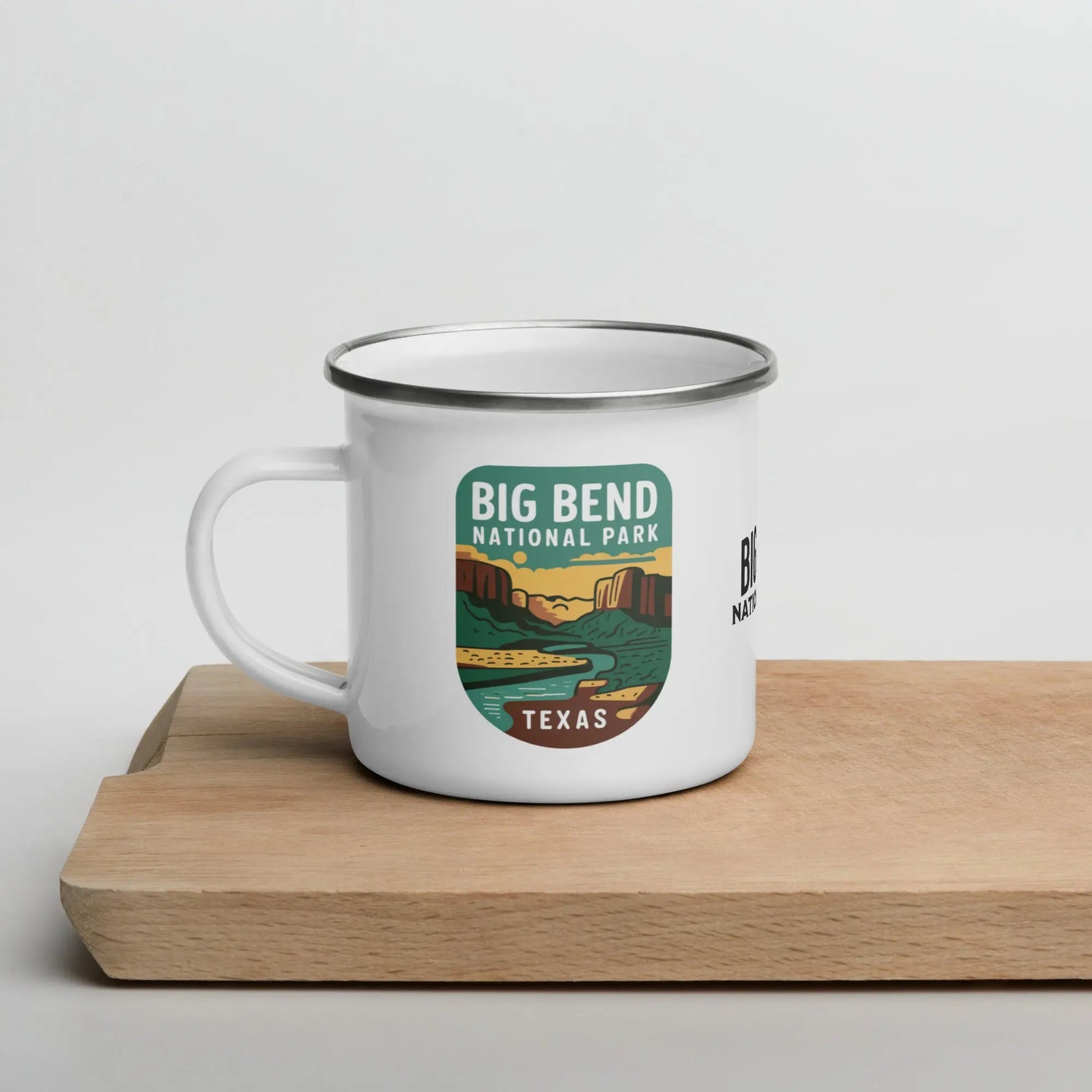 Big Bend National Park durable enamel camp mug showing design detail or product variation