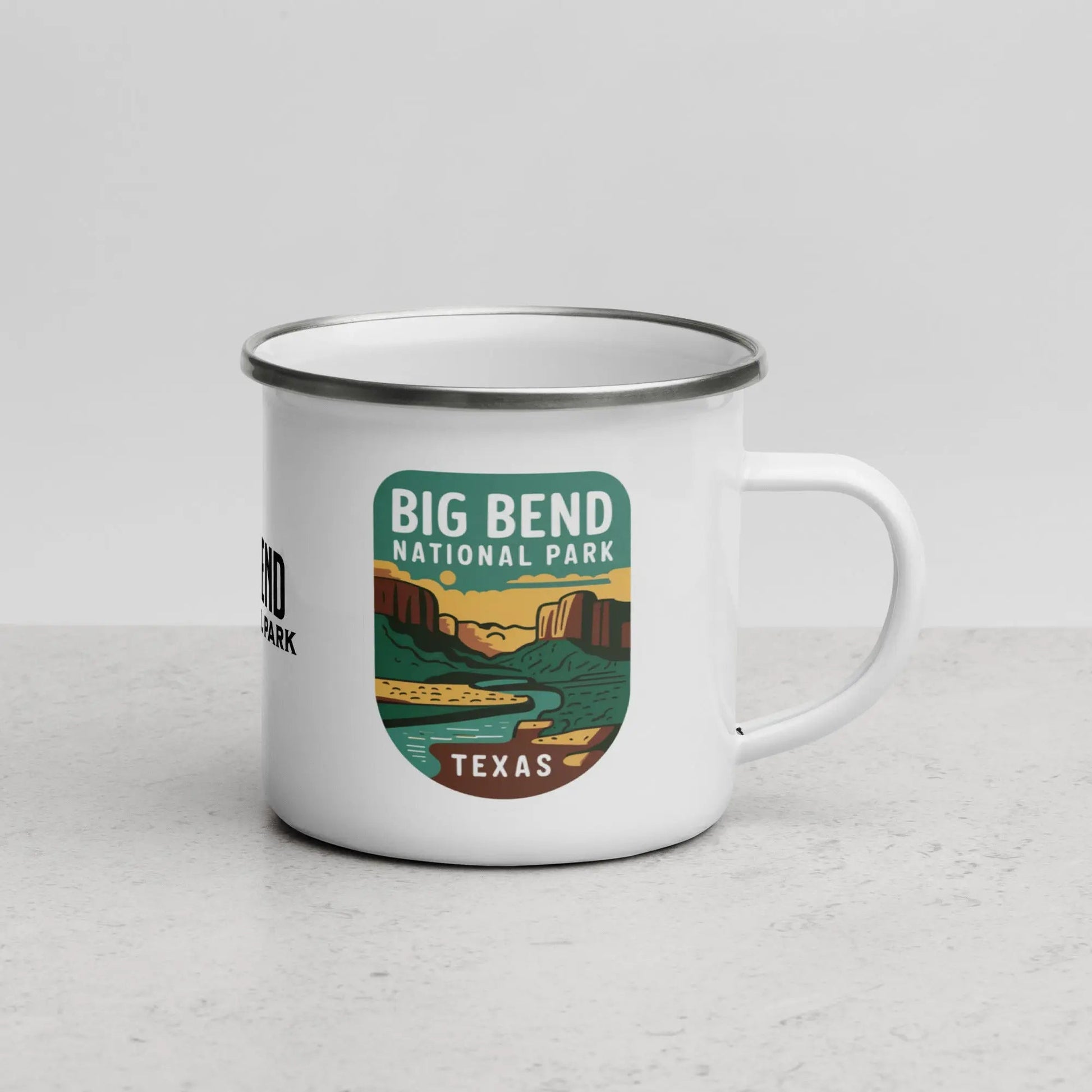 Big Bend National Park durable enamel camp mug showing design detail or product variation
