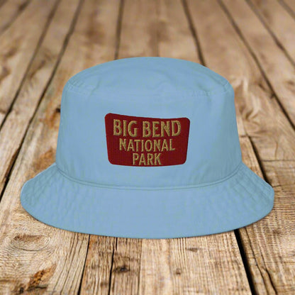 Big Bend National Park organic embroidered bucket hat alternate product angle
