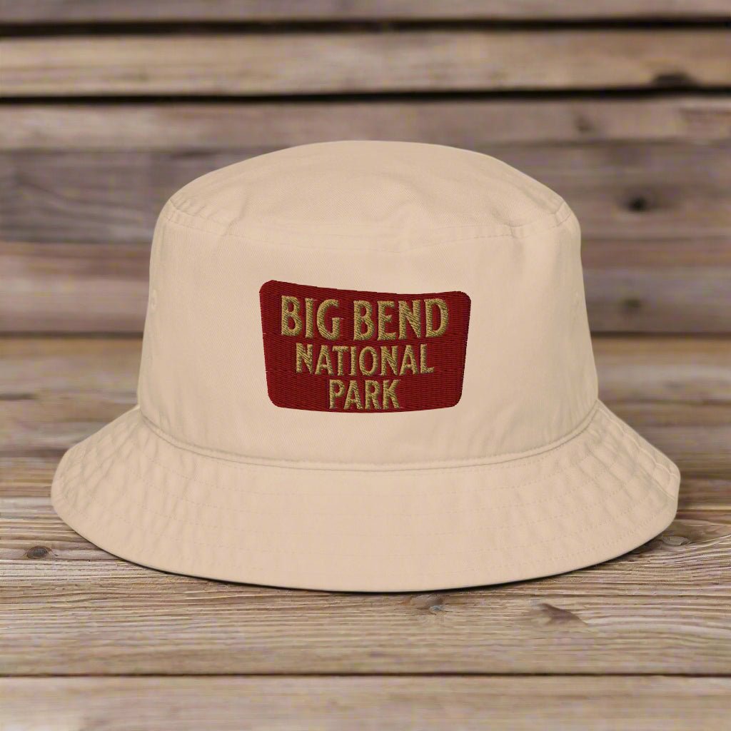 Big Bend National Park organic embroidered bucket hat alternate product angle