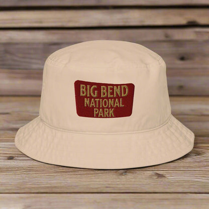Big Bend National Park organic embroidered bucket hat alternate product angle