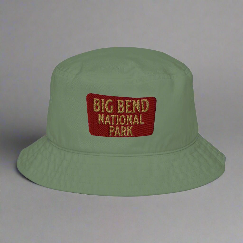 Big Bend National Park organic embroidered bucket hat alternate product angle