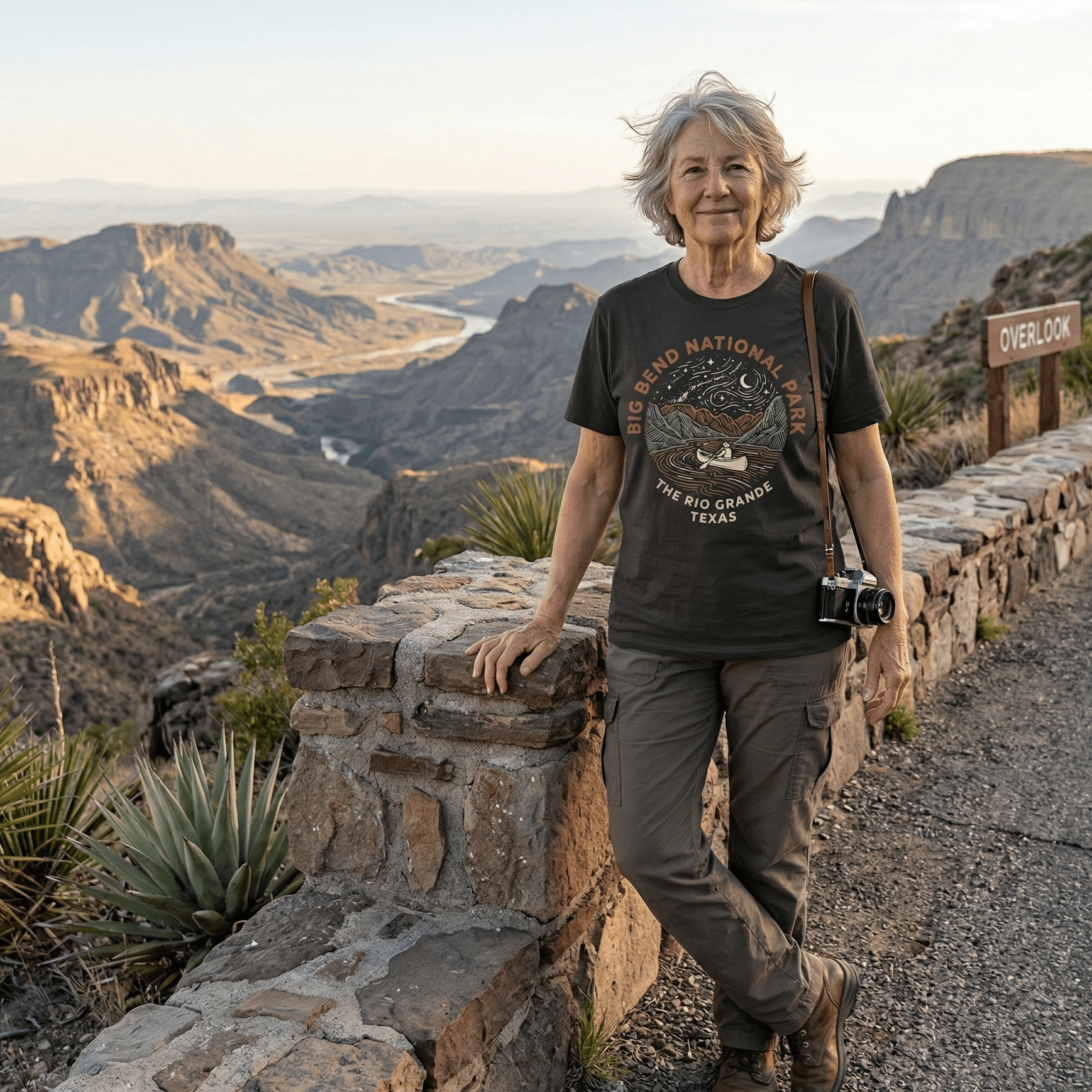 Big Bend National Park Rio Grande graphic t-shirt shown in lifestyle or modeled setting