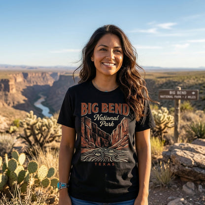 Big Bend National Park river graphic t-shirt alternate apparel color or product angle