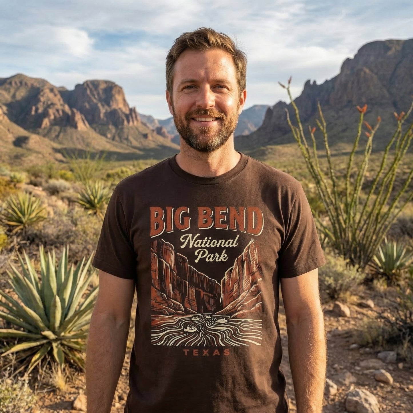 Big Bend National Park river graphic t-shirt shown in lifestyle or modeled setting