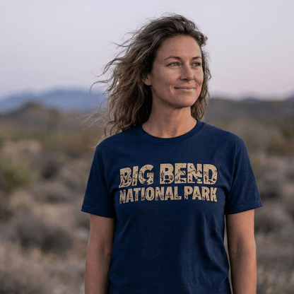 Big Bend National Park silhouette graphic t-shirt alternate apparel color or product angle