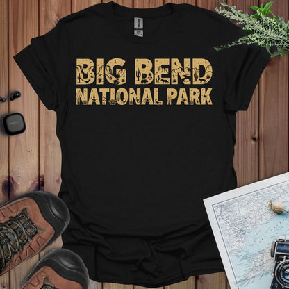Big Bend National Park silhouette graphic t-shirt shown in lifestyle or modeled setting