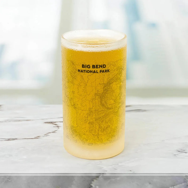 Big Bend National Park Topographic Frosted Pint Mug - Parks ApparelDrinkware