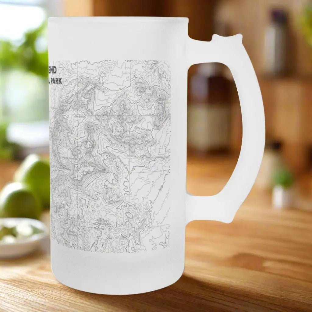 Big Bend National Park Topographic Frosted Pint Mug - Parks ApparelDrinkware