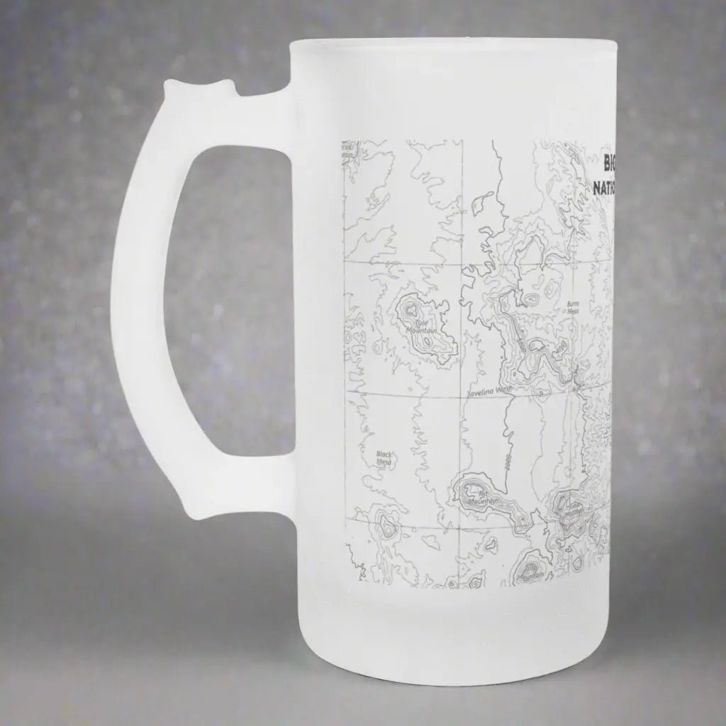 Big Bend National Park Topographic Frosted Pint Mug - Parks ApparelDrinkware