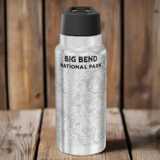 Big Bend National Park Topographic Insulated Water Bottle Tumbler - Parks ApparelMug