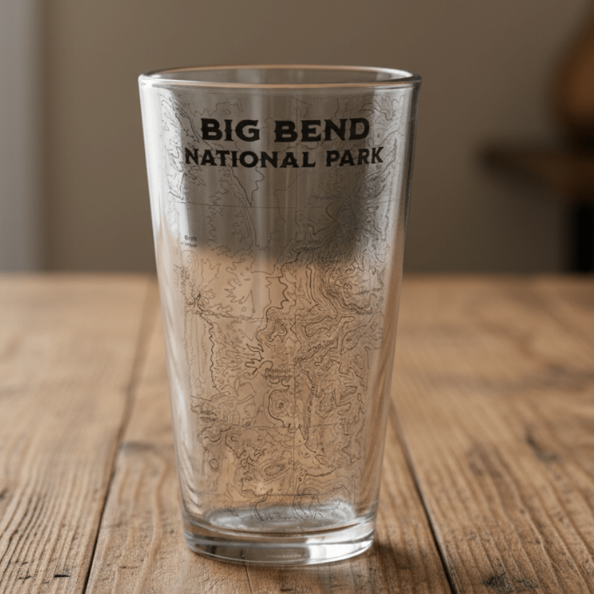 Big Bend National Park Topographic Pint Glass - Parks Apparelpint glass