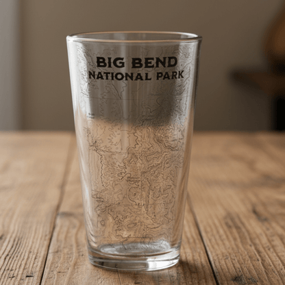 Big Bend National Park Topographic Pint Glass - Parks Apparelpint glass