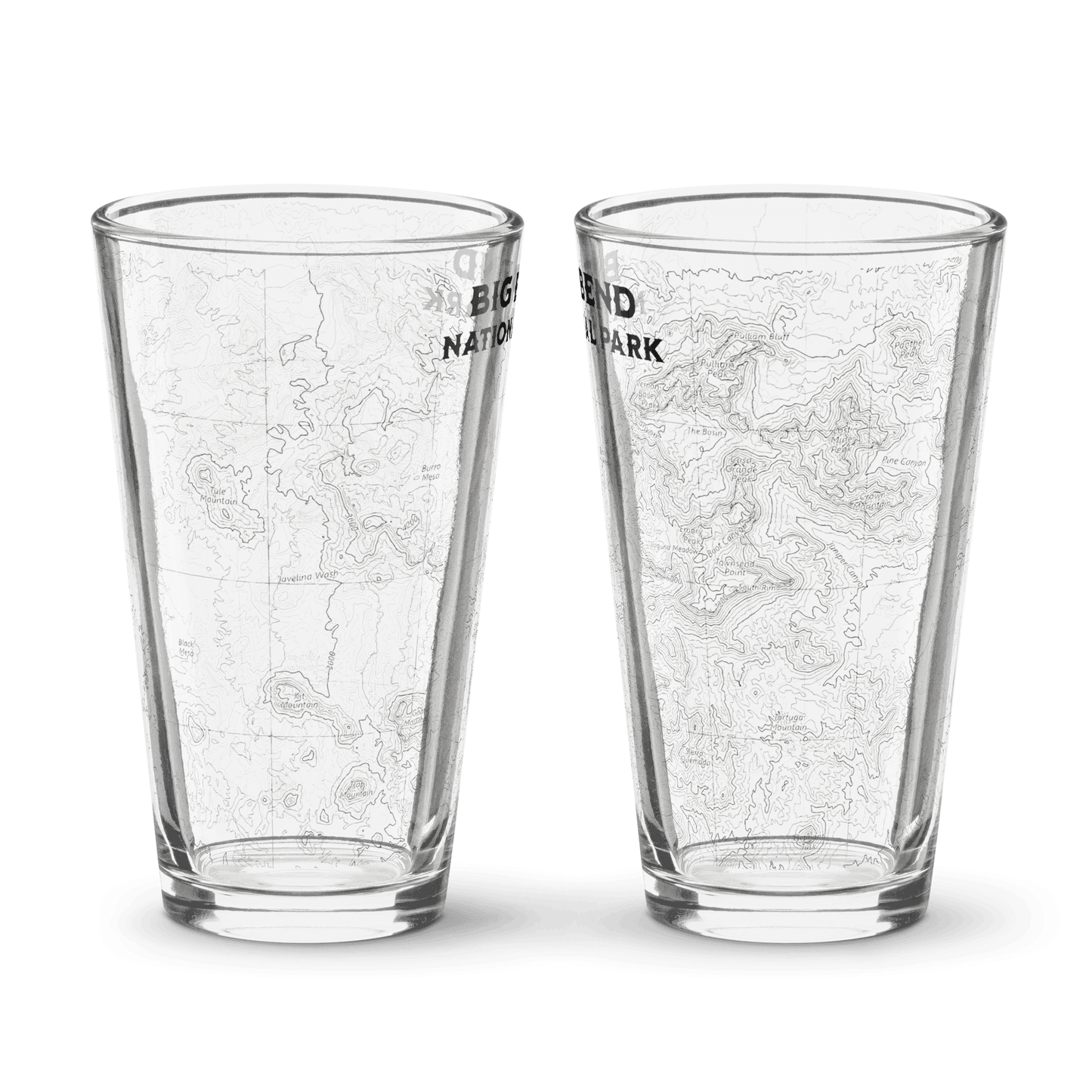 Big Bend National Park Topographic Pint Glass - Parks Apparelpint glass