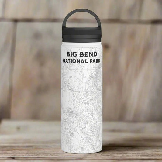 Big Bend National Park Topographic Stainless Steel Water Bottle Handle Lid Texas - Parks Apparelwater bottle