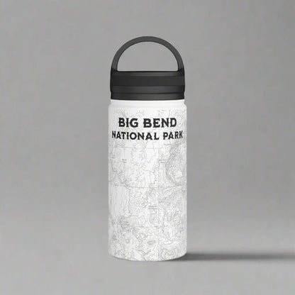 Big Bend National Park Topographic Stainless Steel Water Bottle Handle Lid Texas - Parks Apparelwater bottle