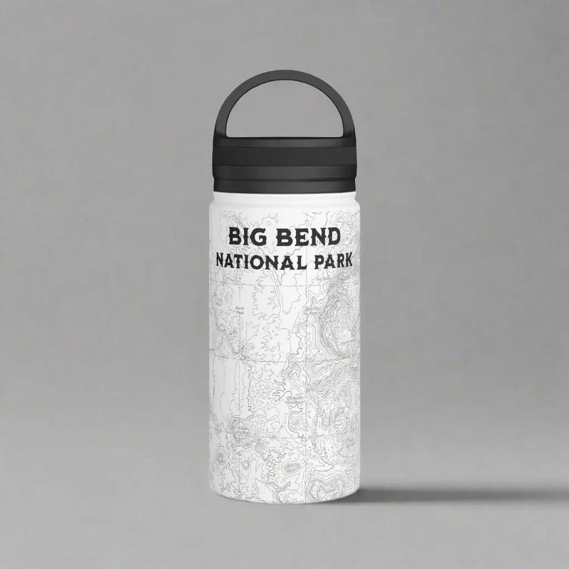 Big Bend National Park Topographic Stainless Steel Water Bottle Handle Lid Texas - Parks Apparelwater bottle