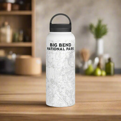 Big Bend National Park Topographic Stainless Steel Water Bottle Handle Lid Texas - Parks Apparelwater bottle