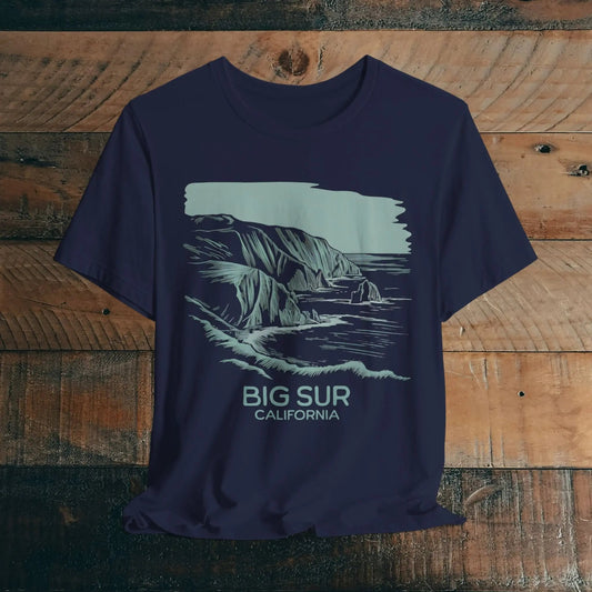 Big Sur California shoreline nature graphic t-shirt primary product view