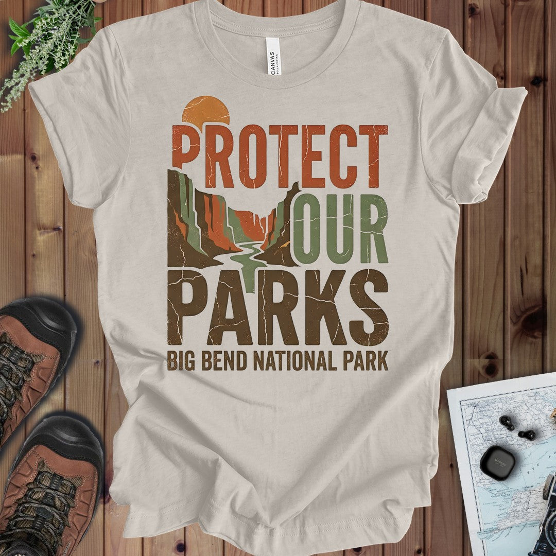 Big Bend National Park Bold Graphic Kids T-Shirt in Heather Dust