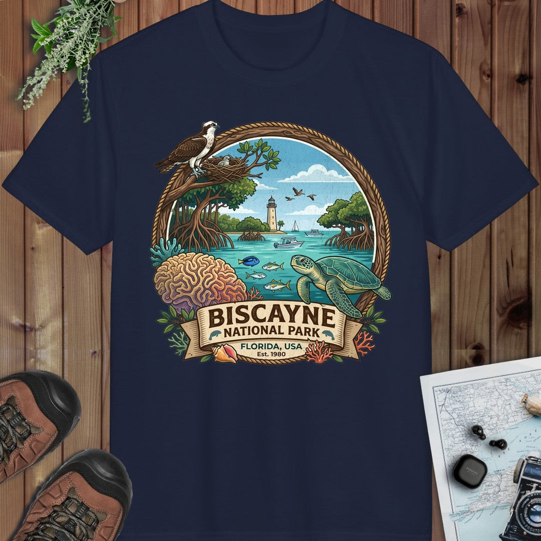 Biscayne National Park Graphic Performance T-Shirt in Navy