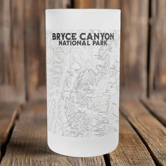 Bryce Canyon National Park Topographic Frosted Pint Mug - Parks ApparelDrinkware